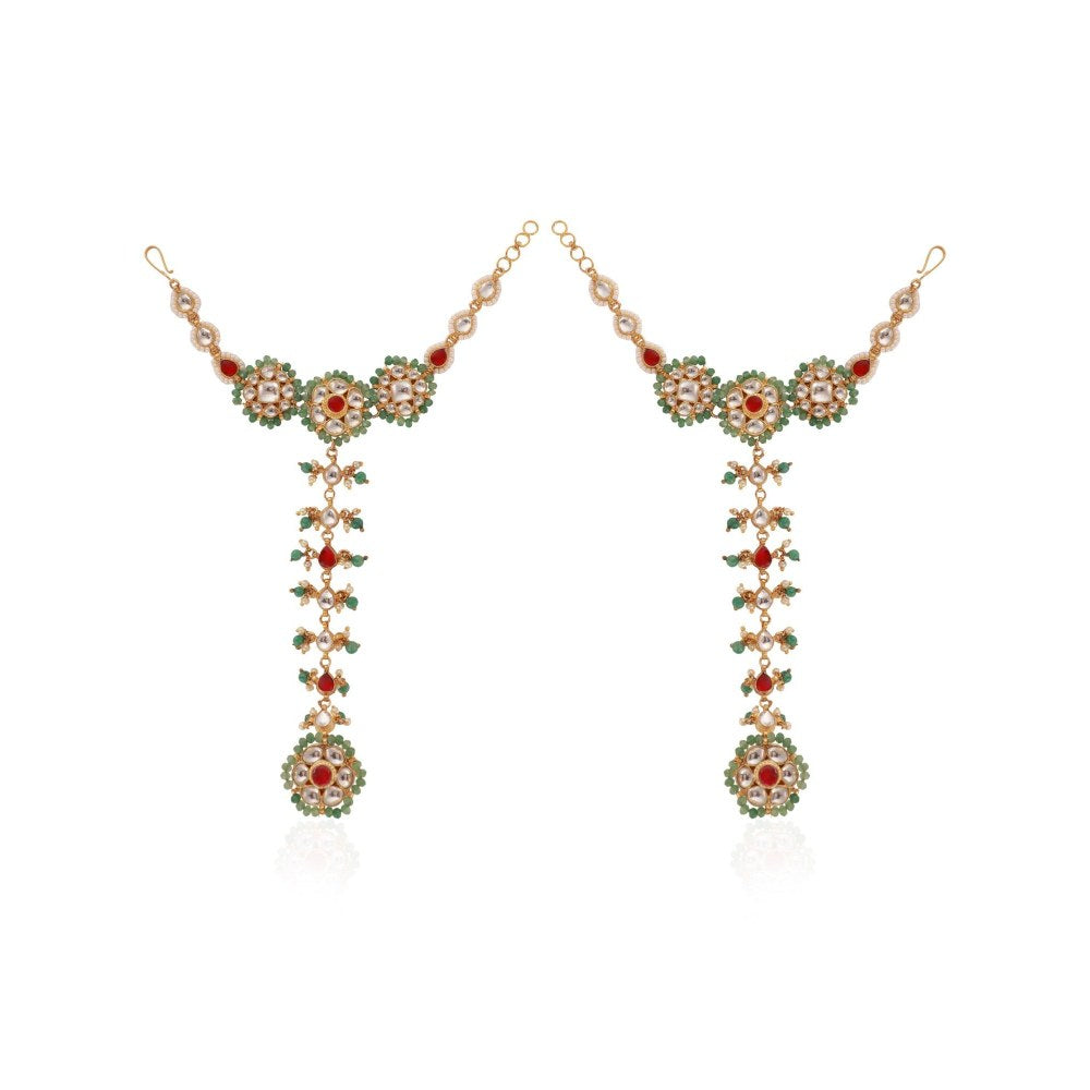 RIANA JEWELLERY Multi-coloured Hathphool