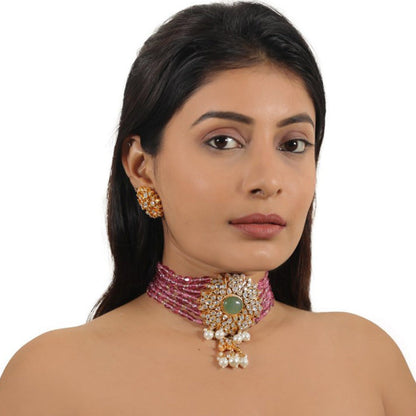 RIANA JEWELLERY Light Pink Choker Set