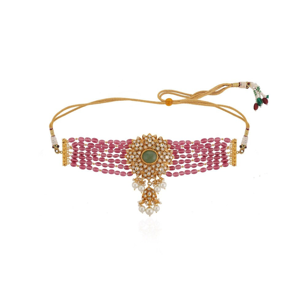 RIANA JEWELLERY Light Pink Choker Set