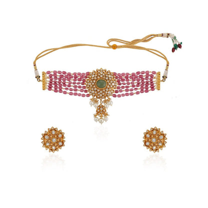 RIANA JEWELLERY Light Pink Choker Set