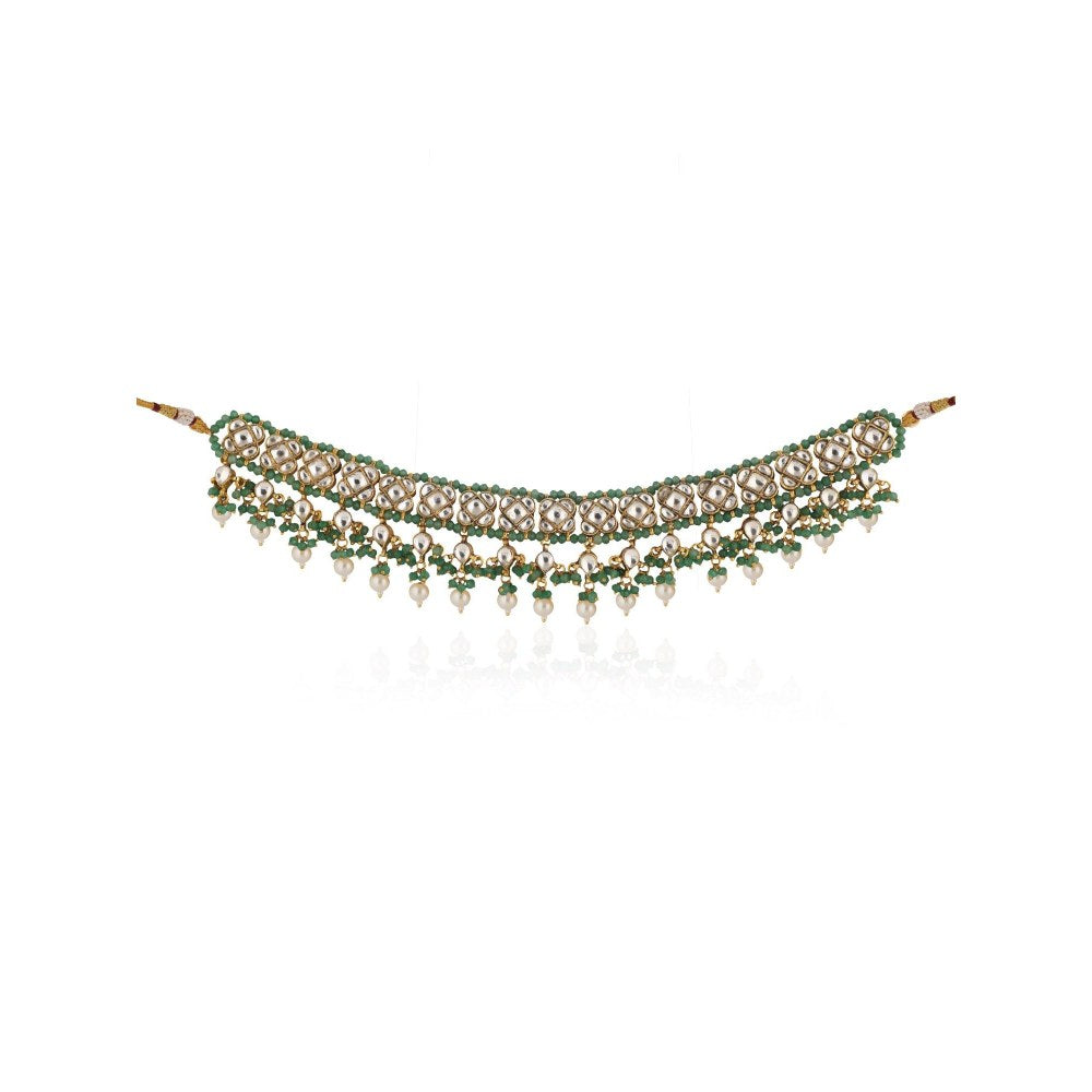 RIANA JEWELLERY Sea Green Choker Set