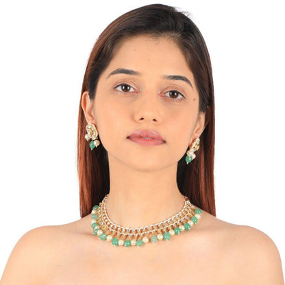 RIANA JEWELLERY White Pearl Choker Set