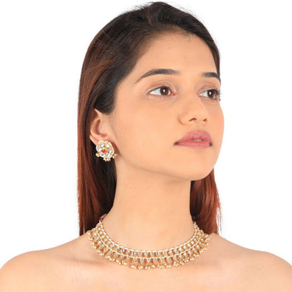 RIANA JEWELLERY White Choker With Stud