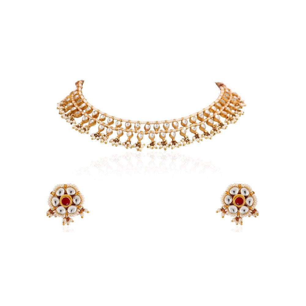 RIANA JEWELLERY White Choker With Stud