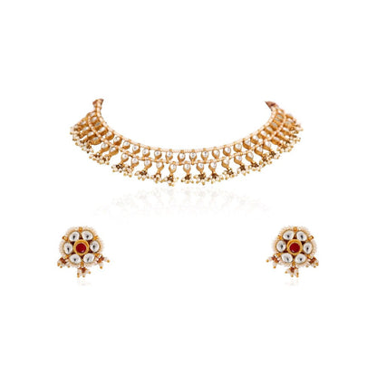 RIANA JEWELLERY White Choker With Stud