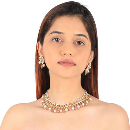 RIANA JEWELLERY Pastel Pink Choker Set