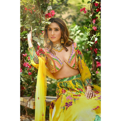 RIANA JEWELLERY Haldi Special Yellow Choker Set