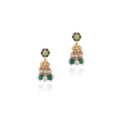 RIANA JEWELLERY Floral Design Choker With Jhumka