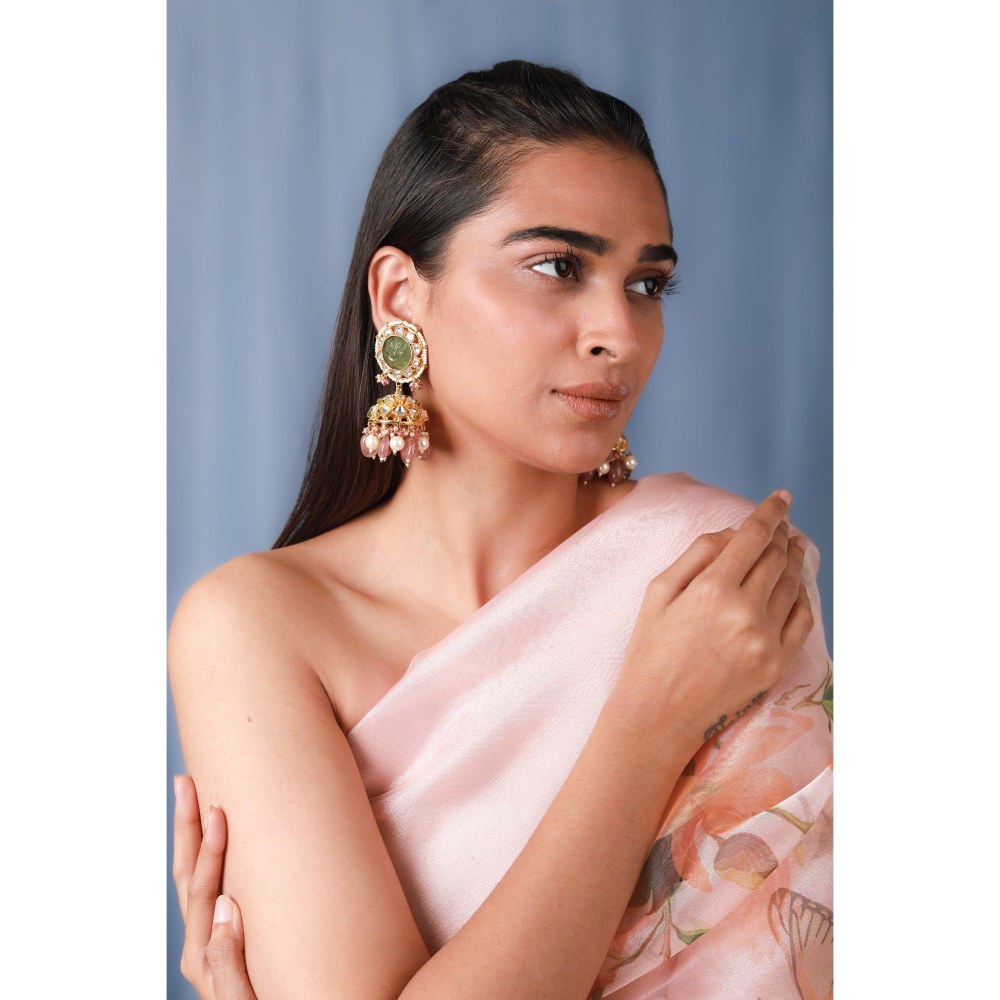 RIANA JEWELLERY Mint Green Handcrafted Necklace Set