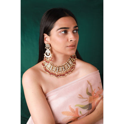 RIANA JEWELLERY Handcrafted Polki Kundan Necklace Set