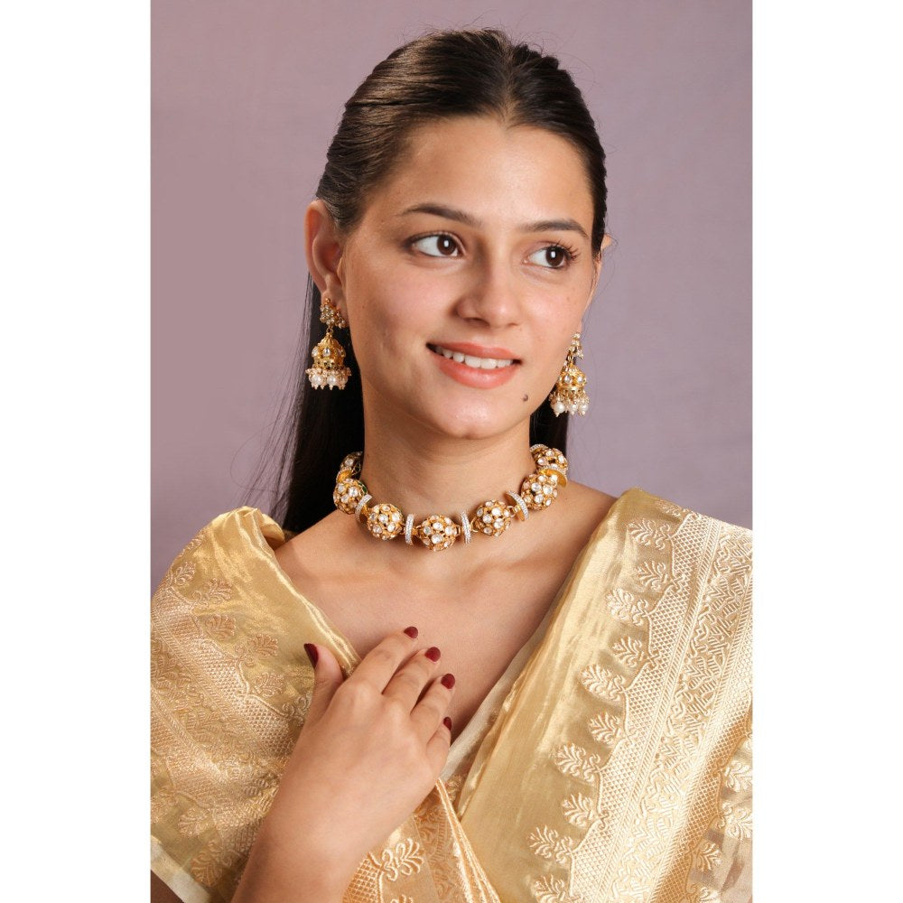 RIANA JEWELLERY Reversible Two Side Choker Necklace Set