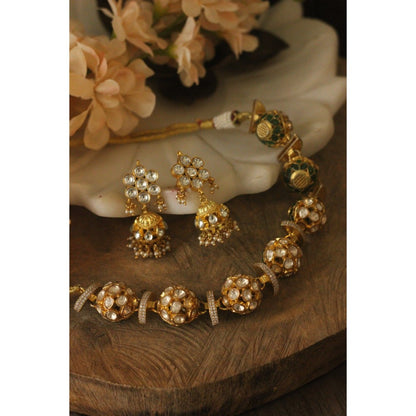 RIANA JEWELLERY Reversible Two Side Choker Necklace Set