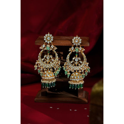 RIANA JEWELLERY Heritage Jhumki's In Emerald