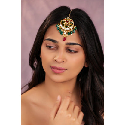 RIANA JEWELLERY Ethnic Multicolour Design Maang Tikka