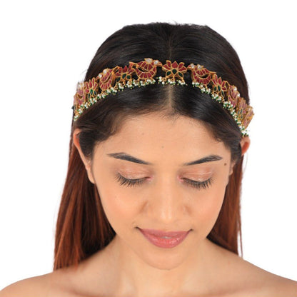 RIANA JEWELLERY Lotus & Peacock Motives Matha Patti