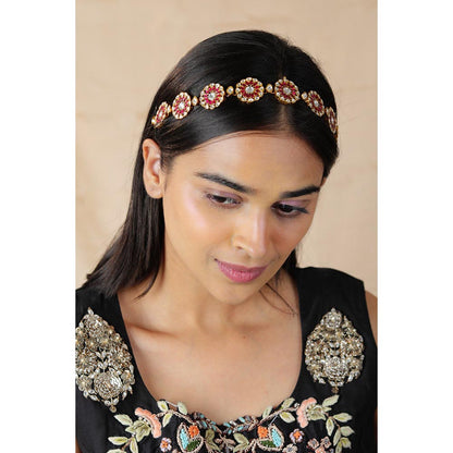 RIANA JEWELLERY South Style Temple Kundan Matha Patti