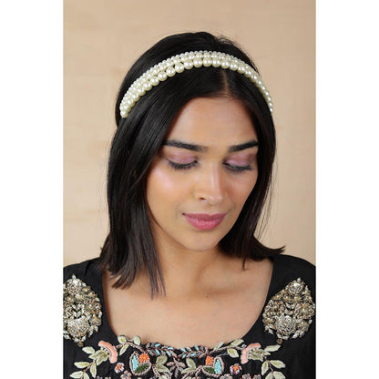 RIANA JEWELLERY Statement Pearl Matha Patti For Women