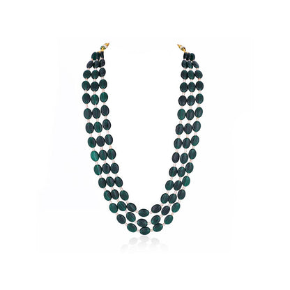 RIANA JEWELLERY Emerald Green Beads Necklace