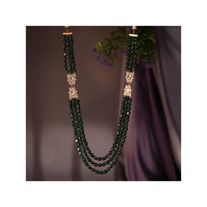 RIANA JEWELLERY Emerald Green Beads Pearls Necklace