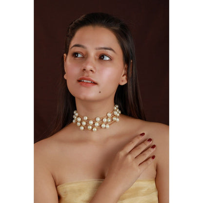 RIANA JEWELLERY Midwestern Pearl Layered Choker Necklace
