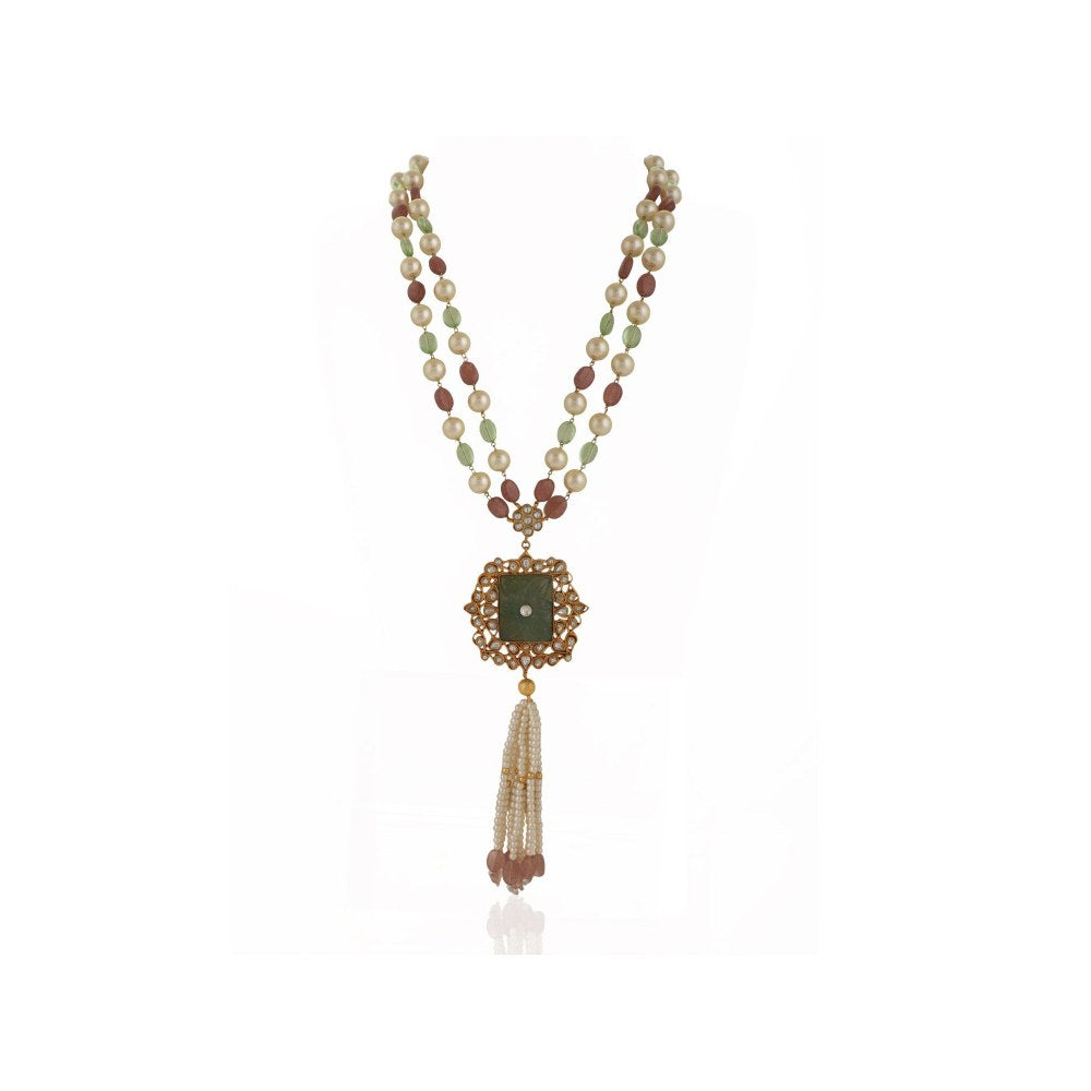 RIANA JEWELLERY White Pastel Colour Long Necklace