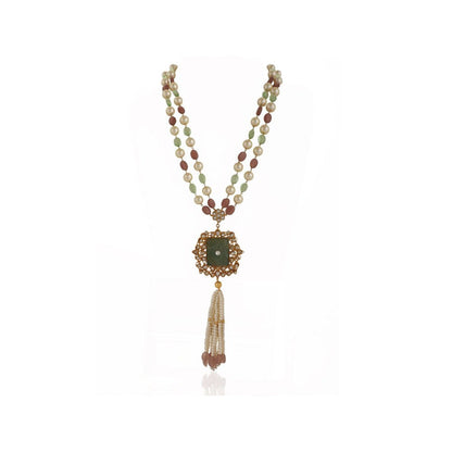 RIANA JEWELLERY White Pastel Colour Long Necklace