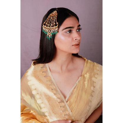 RIANA JEWELLERY 22Kt Gold Plated Traditional Handcrafted Green Passa