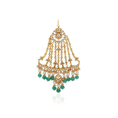 RIANA JEWELLERY 22Kt Gold Plated Traditional Handcrafted Green Passa