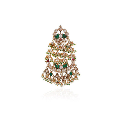 RIANA JEWELLERY Green Floral Passa With Tiny Pearl