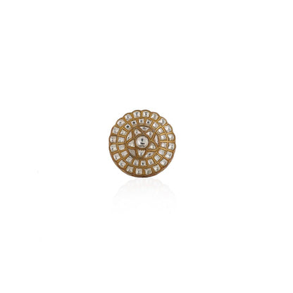 RIANA JEWELLERY White Flower Jadtar Ring