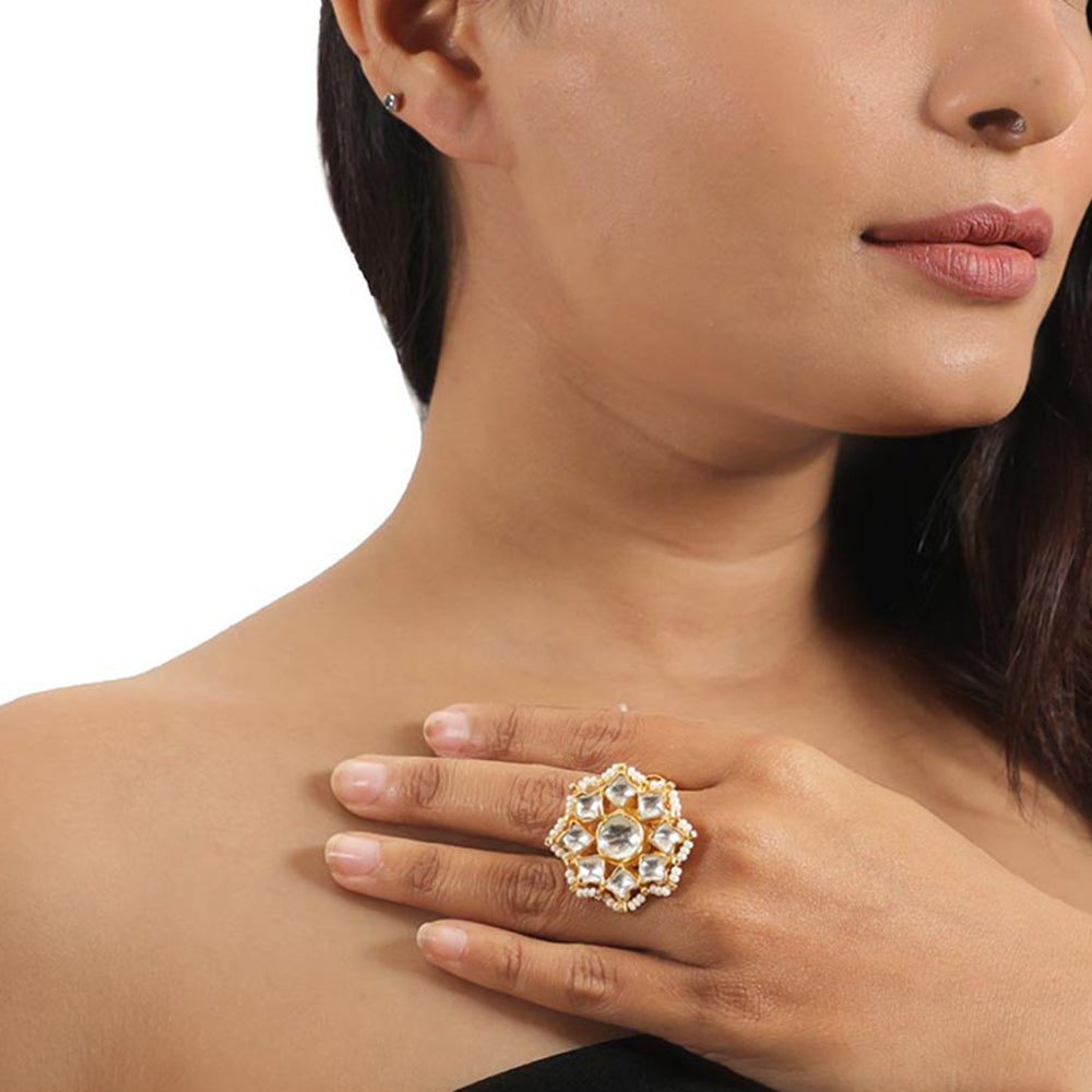 RIANA JEWELLERY Jadtar Stones Ring