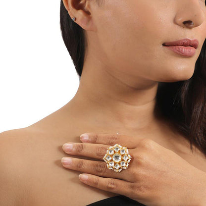 RIANA JEWELLERY Jadtar Stones Ring