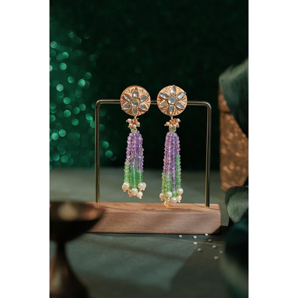RIANA JEWELLERY Mina Work Studs With Pastel Beads