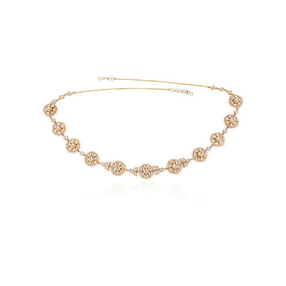 RIANA JEWELLERY White Traditional Bridal Wear Floral Kamarband