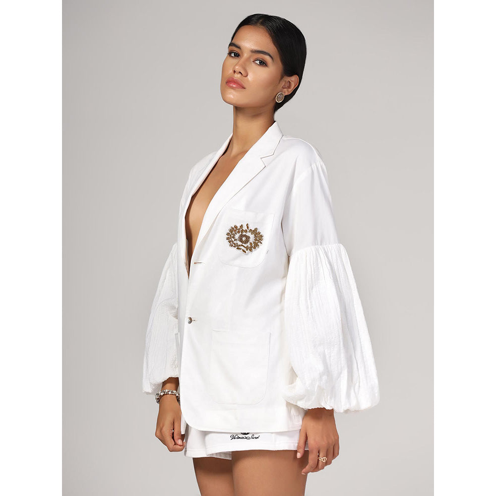 RINA DHAKA Women'S White Embellished Blazer