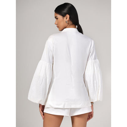 RINA DHAKA Women'S White Embellished Blazer