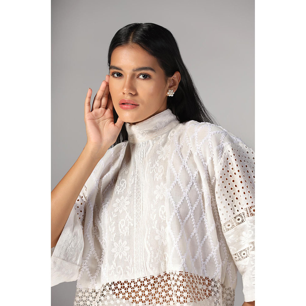 RINA DHAKA Women'S White Embroidery Top
