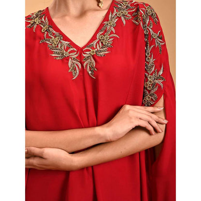 RIRASA Floral Embroidered Kaftan with Skirt (Set of 2)