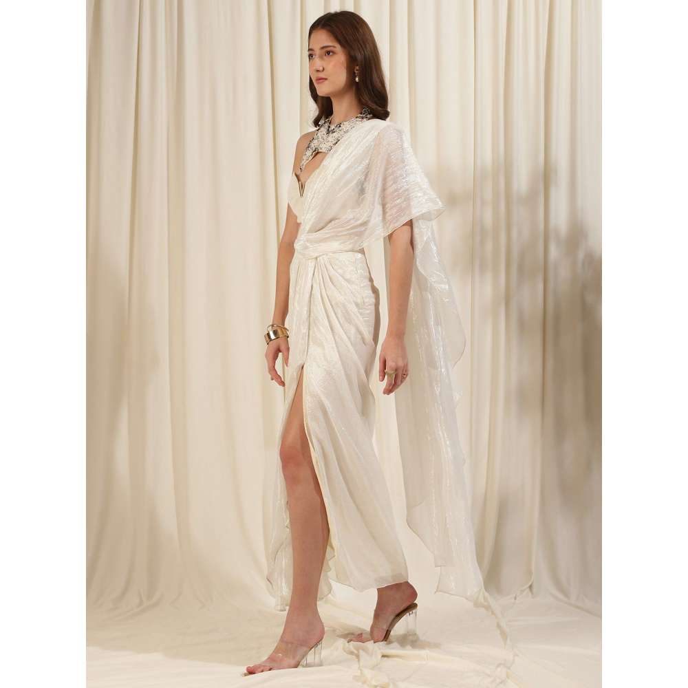 RIRASA Ivory Top with Attached Draped Skirt (Set of 2)