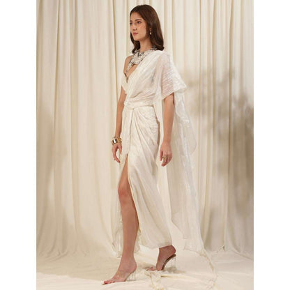 RIRASA Ivory Top with Attached Draped Skirt (Set of 2)