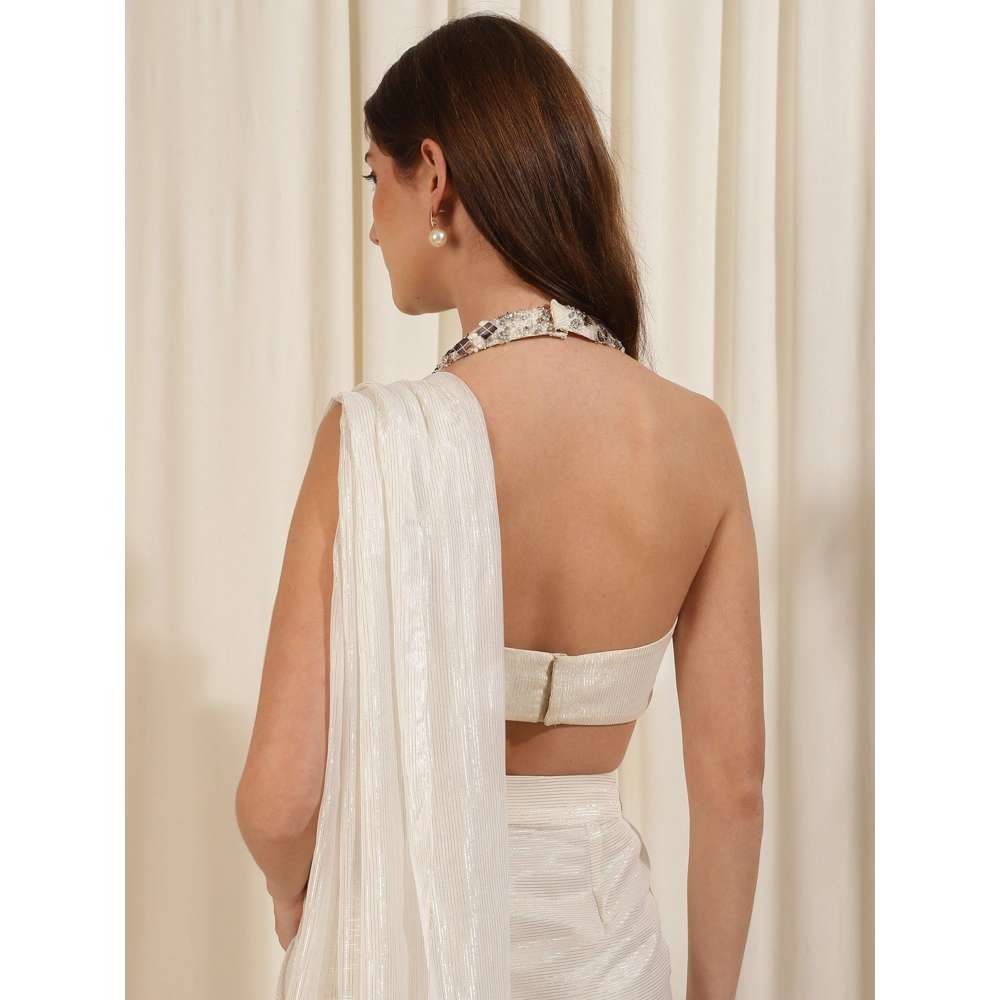 RIRASA Ivory Top with Attached Draped Skirt (Set of 2)