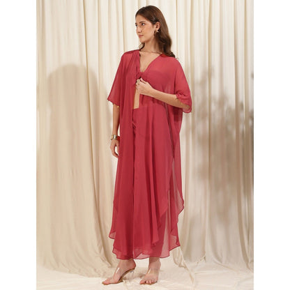 RIRASA Red Embellished/Sequined Co-Ord (Set of 3)