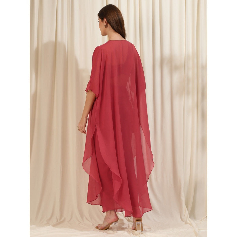 RIRASA Red Embellished/Sequined Co-Ord (Set of 3)