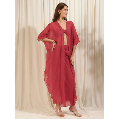 RIRASA Red Embellished/Sequined Co-Ord (Set of 3)