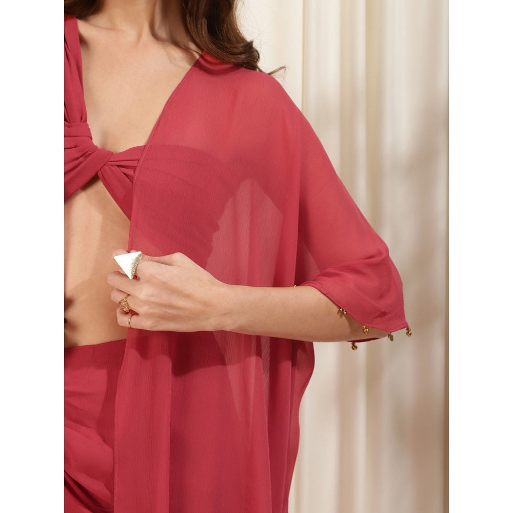 RIRASA Red Embellished/Sequined Co-Ord (Set of 3)