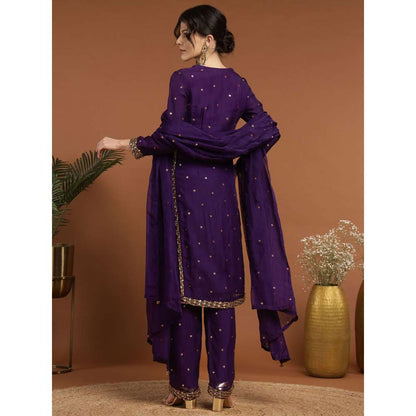 RIRASA Akshara Organza Purple Kurta with Pant (Set of 2)