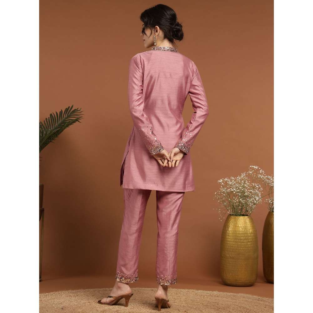 RIRASA Jayant Silk Pink Kurta with Pant (Set of 2)