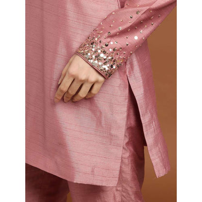 RIRASA Jayant Silk Pink Kurta with Pant (Set of 2)