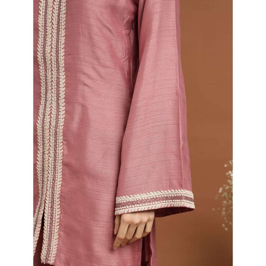 RIRASA Sanatana Silk Pink Kurta with Pants (Set of 2)