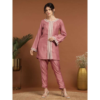 RIRASA Sanatana Silk Pink Kurta with Pants (Set of 2)